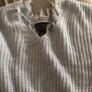 Frayed Trim Sweater